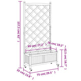Planter with Trellis and Wheels Black Solid Wood Fir 3207652
