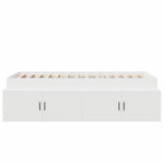Storage Bed Frame White 100 x 200 cm Engineered wood 3335181