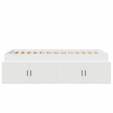 Bed Frame with Drawer White 100 x 200 cm Engineered Wood 3335181