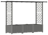 Raised Bed with Trellis and Roof Light Grey 162.5 x 40 x 136 cm 42032591