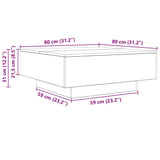 Coffee Table Sonoma Oak 80x80x31 cm Engineered Wood 836583