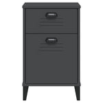 ZNTS Bedside Cabinet VIKEN Anthracite Grey Solid Wood Pine 374916