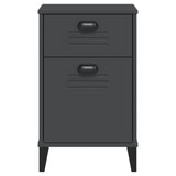 ZNTS Bedside Cabinet VIKEN Anthracite Grey Solid Wood Pine 374916