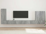 TV Wall Cabinet Set Wall-mounted 6 pcs Grey Sonoma 3408958