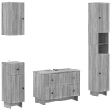 4 Piece Bathroom Cabinet Set EDE Grey Sonoma Engineered Wood 3417906