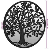Round Garden Mirror Black Iron, Glass 60 cm Diameter 318372