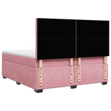 Box Spring Bed with Mattress Pink 200x200 cm Velvet 3291019