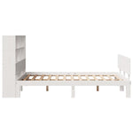 ZNTS Bookcase Bed without Mattress White 120x200cm Solid Wood Pine 3322665