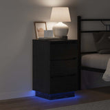 Bedside Cabinet Black Oak 39 x 34.5 x 65 cm Engineered wood 869627