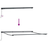 Retractable Awning Manual Blue and white 450 x 300 cm Fabric 3330853