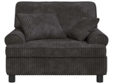 XL Armchair with Cushions Dark Grey 1.5 Lines Fabric 42043477