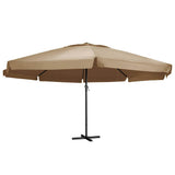 Garden Parasol Taupe Polyester, Aluminium, Steel Large 47373