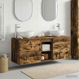 Bathroom Cabinet Set 3 pcs Smoked Oak 49.5 x 41 x 64.5 cm 3405807