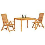 Garden Dining Set Folding 3 pcs Brown Solid Acacia Wood 3375632