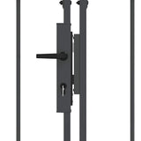 Garden Fence Gate with Arched Top Grey 4 x 1.25 m Steel 42008954