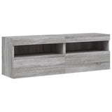 8 Piece TV Wall Cabinet Set with LED Lights Grey Sonoma 3216769