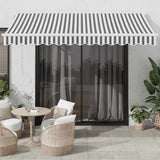 Retractable Awning Anthracite and White 3.5x2.5 m Fabric&Aluminium 3216114