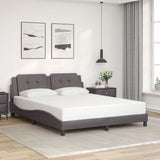 Bed Frame with LED without Mattress "Zadar" Grey 160x200 cm 3214120
