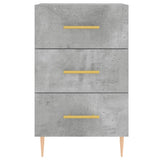 Bedside Cabinet Concrete Grey 40x40x66 cm Engineered Wood 827648