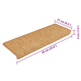 Stair Mats Self-adhesive Sisal-Look 15 pcs 65x21x4 cm Sisal 326889