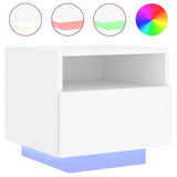 Bedside Cabinets with LED Lights 2 pcs White 40x39x37 cm 836799