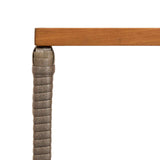 Outdoor Table Grey 80 x 40 x 40 cm Steel and Poly Rattan 42025147