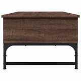 Coffee Table Brown Oak 100x50x35 cm Engineered Wood and Metal 845395