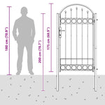Fence Gate Grey 100 x 175 cm Powder-coated steel 42008928