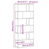 TV Cabinet Set Black 80 x 24 x 186 cm Engineered Wood 863154