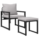 Garden Furniture with Cushion 4 pcs Light Grey Polyester 42009982