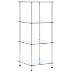 4-Tier Shelf Transparent 40x40x100 cm Tempered Glass 249505