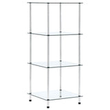 4-Tier Shelf Transparent 40x40x100 cm Tempered Glass 249505