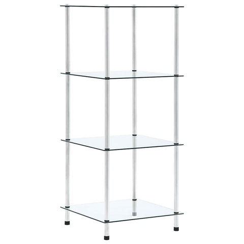 4-Tier Shelf Transparent 40x40x100 cm Tempered Glass 249505