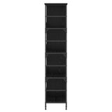 Bookshelf Black oak 78.5 x 33 x 153 cm metal PB 8010894
