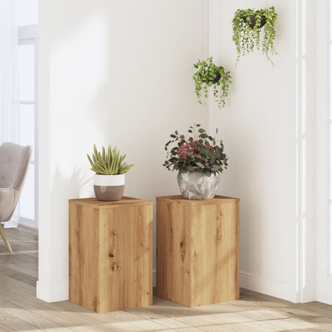 ZNTS Plant Stands 2 pcs Artisan Oak 30x30x50 cm Engineered wood 852923