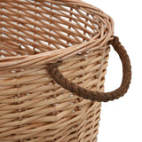 Firewood Basket with Carrying Handles 58x42x29 cm Natural Willow 286982