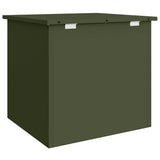 Garden Storage Cushion Box Steel 55 x 50.5 x 50 cm Olive Green 874577