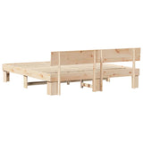 Bed Frame with Headboard Natural 180 x 200 cm Solid Pine Wood 872557