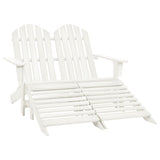 2-Seater Garden Adirondack Chair&Ottoman Fir Wood White 315909