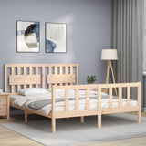 Bed Frame without Mattress King Size Solid Wood Pine 3192431