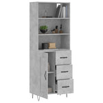 Highboard Concrete Grey 69.5x34x180 cm Engineered Wood 3190017