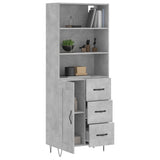Highboard Concrete Grey 69.5x34x180 cm Engineered Wood 3190017