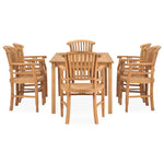 ZNTS 7 Piece Garden Dining Set Solid Teak Wood 3060023