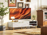 Marble Effect TV Unit, TV Stand Cabinet for up to 70" TVs, Modern TV Cabinet with Shelves and T3398P344666