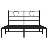 Metal Bed Frame without Mattress with Headboard Black 140x200cm 355464