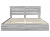 Storage Bed Grey Sonoma 150 x 200 cm Engineered Wood 3411892