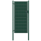 Fence Gate PVC and Steel 100x204 cm Green 145231