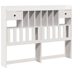 Bookcase Bed without Mattress White 140x200cm Solid Wood Pine 3322264