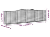 Arched Gabion Baskets 8 pcs 400x50x140/160 cm Galvanised Iron 3147028