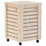 ZNTS Laundry Basket with Wheels RANA 45x45x64 cm Solid Wood Pine 4002325